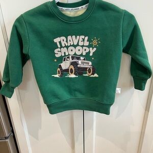Green Travel Snoopy Sweatshirt 2-3t